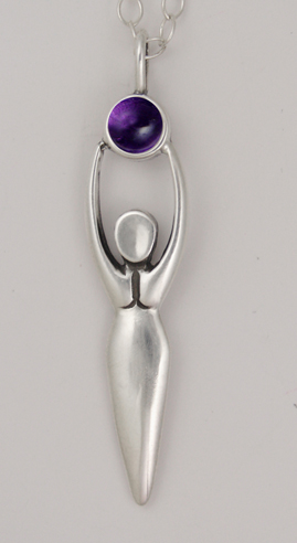 Sterling Silver Women Pendant With Amethyst